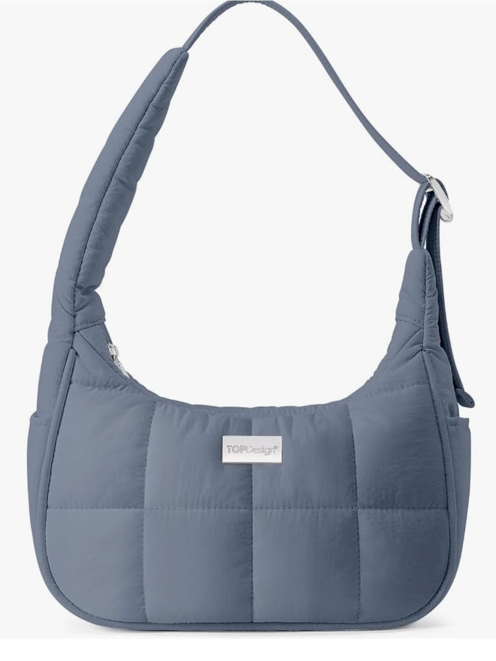 Quilted Shoulder Bag in Slate Blue